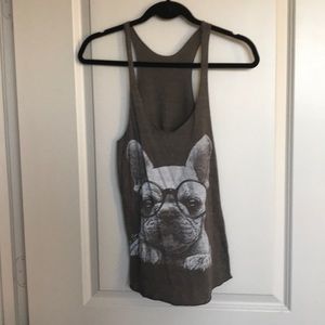 American Apparel Grey Graphic Tank